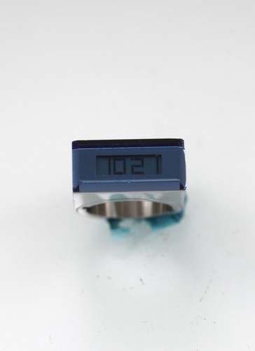 Bague date bleu unisexe - date,