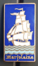 Insigne Marine Indochine MARJOLAINE bleu DRAGUEUR DE MINES Augis ORIGINAL