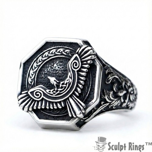 Bague corbeau viking - , sculpt