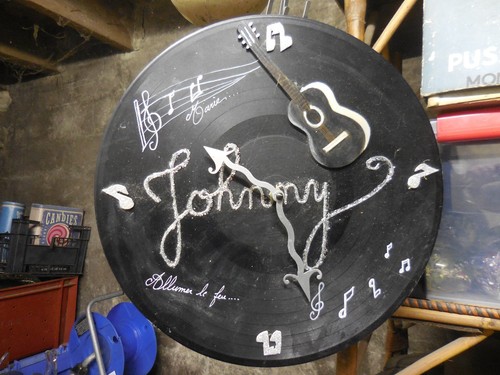 Horloge disque vinyle - , johnny