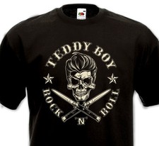 Tee Shirt TEDDY BOY ROCK'N'ROLL Flying Saucers Crazy Cavan Matchbox Riot rockers