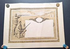 Chasse: Diplôme de tir au fusil ancien vierge imprimerie  Berger Levrault Nancy