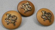 MAGNIFIQUE LOT DE 3 BOUTONS HERMES EN CUIR - HERMES SELLIER À PARIS - VINTAGE