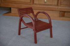 Chaise pour enfant en bois courbé rouge théâtre BAUMANN 1930's
