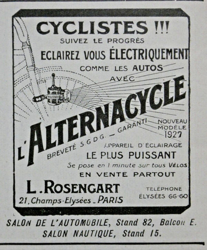 Publicité 1925 alternacycle - publicitÉ,