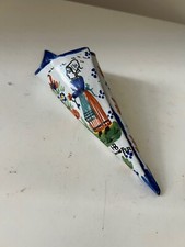 Ancienne bouquetière vase mural HB Henriot Quimper XIX