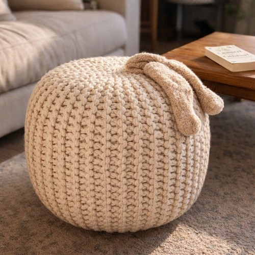 Rajrang round ottoman pouf - round,