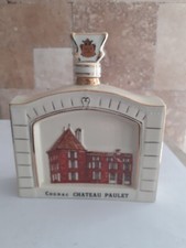 Bouteille porcelaine Cognac Château Paulet, vide, 70cl, blanche