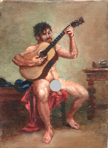 Peinture huile homme modele - huile,