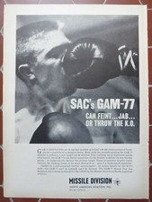1/1960 PUB NORTH AMERICAN GAM-77 HOUND DOG MISSILE B-52 SAC BOMBER USAF BOXE AD