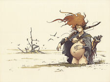 LOISEL LA GUERRIÈRE SÉRIGRAPHIE N&B 500 ex n°tés/signés+VERSION COULEURS 1986