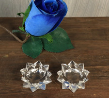 Paire de Salerons Saint Louis en Cristal Taillé Main Modèle Étoile Signés