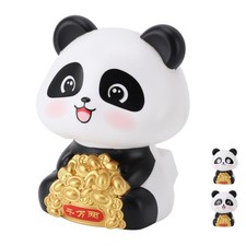 Solar Powered Panda Statue Ornament For Luck And Fortune Solar Nodding Panda
