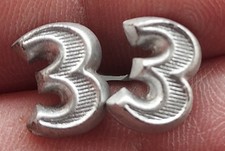 numéros métalliques pour patte d'épaule officier ou sous off allemand 3 ww2 heer