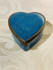 Pilulier Porcelaine Coeur Bleu