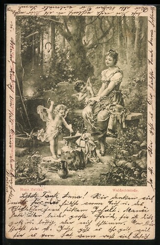 Carte postale artiste hans - postale, d'artiste