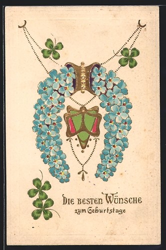 Carte postale gaufrée fer - , à
