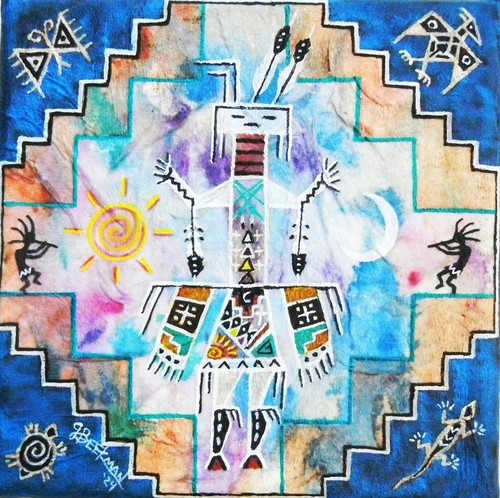 Tribal art painting 6x6 - art, on