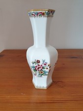 Vase en porcelaine décor floral Coalport Ming Rose 15 cm
