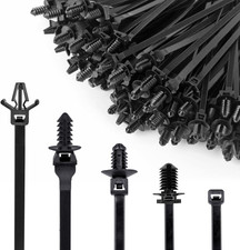 160Pcs Nylon Universal Cable Tie Buckle Zip Tie Clips Automotive Rivet Push Moun