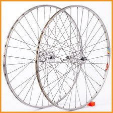 ROUES DE ROUTE CAMPAGNOLO RECORD HIGH FLANGE 700c 28" TUBULAR BIKE VINTAGE AN...