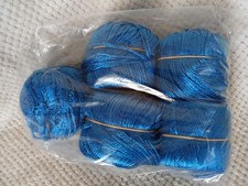 Lot de 5 Pelotes Fantaisies de 50g chacune  (Bleu flashy brillant) - Neuves