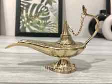 Ancienne lampe à pétrole Aladdin en laiton de 6 pouces avec motif floral grav...