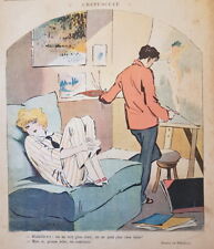 ARTISTE & MUSE PREJELEAN HUMOUR 1913 PRINT ARTIST PAINTER ELEGANT FRENCH WOMAN