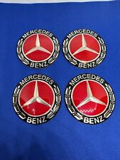 4 Stickers rouge Centre de Roue Moyeu wheel cap Mercedes65mm