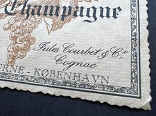 COGNAC FINE CHAMPAGNE DENMARK SKJOLD BURNE LABEL VINTAGE ALCOHOL FRENCH LIQUOR