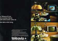 PUBLICITE ADVERTISING 104  1974   TELEAVIA  téléviseur 51 cms ( 2 pages)