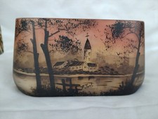 Vase , Jardinière art nouveau signé P. Jost, Verre Émaillé ancien