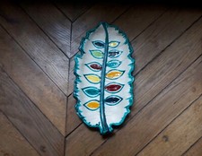 grande coupe feuille en céramique GABRIEL FOURMAINTRAUX DESVRES