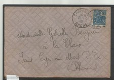 N°257 sur lettre  variété: piquage à cheval