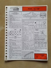 FICHE TECHNIQUE AUTOMOBILE FIAT X 1/9