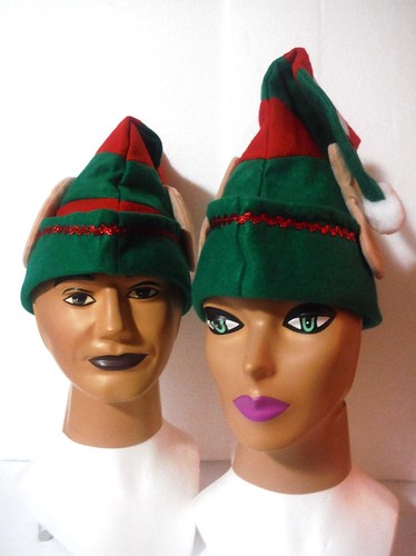 Elf hat ears red green - red,