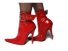 Bottines Lack Pu Rouge, Taille