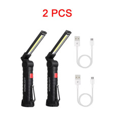 2x Lampes de travail rechargeables COB LED Voiture Mécanicien Torche Magnétique