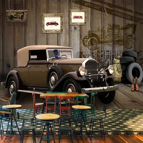 Papier peint voiture ancienne - peint,