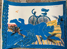 Lithographie lithograph Alekos Alecos Fassianos signée dédicacée le repos 1996