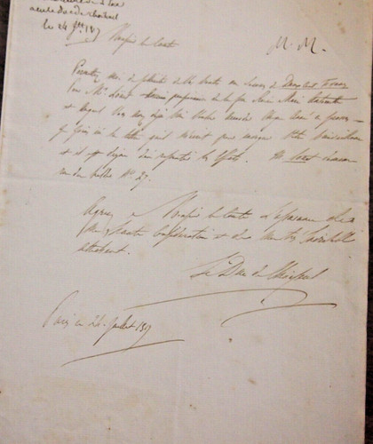1817 lettre duc - 1817, du