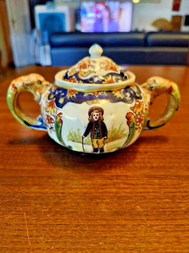 Ancien sucrier faience avec - sucrier,