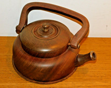 vintage théière POT en BOIS