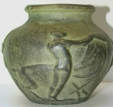 * POT VASE REGULE PATINE ANTIQUE MODERNISTE déco CORRIDA TORERO TAUREAU déco XXe
