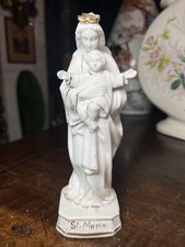 Statue Vierge Biscuit doré