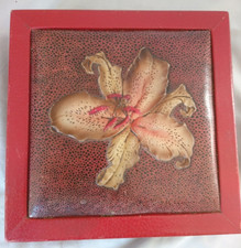 ANCIEN BOITE A CHOCOLAT CONFISERIE ESCANDE CASTRE EN CUIR 19 siecles, fait mains