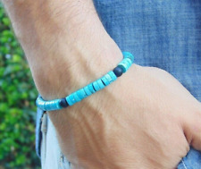 Bracelet de perles Agate noir mat pierre naturelle Howlite turquoise, Sur mesure