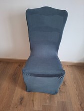 Housse de chaise en élasthanne extensible teintée gris anthracite