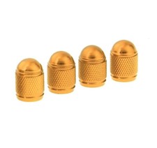 4x bouchons de valve aluminium anodisé JAUNE OR capuchon roue auto moto - NEUF