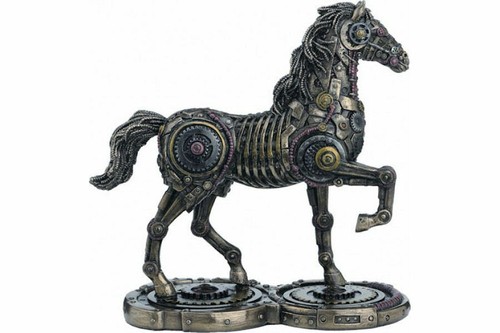Cheval steampunk bronze - cheval, (bronze